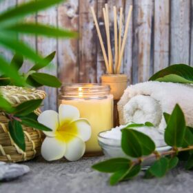 Background spa place for product. Selective focus.