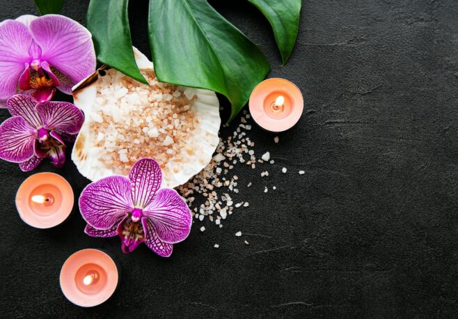 Spa products with orchids